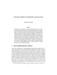 Articular models for materiality and necessity ∗ November 30, 2009