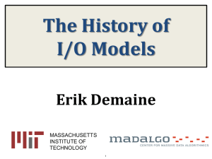 The History of I/O Models Erik Demaine