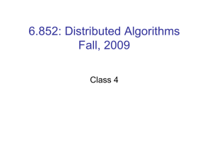 6.852: Distributed Algorithms Fall, 2009 Class 4
