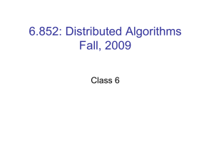 6.852: Distributed Algorithms Fall, 2009 Class 6