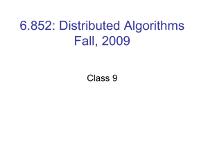 6.852: Distributed Algorithms Fall, 2009 Class 9