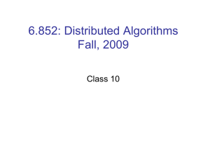 6.852: Distributed Algorithms Fall, 2009 Class 10