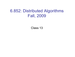 6.852: Distributed Algorithms Fall, 2009 Class 13