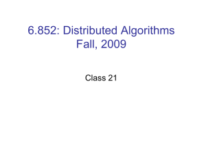 6.852: Distributed Algorithms Fall, 2009 Class 21