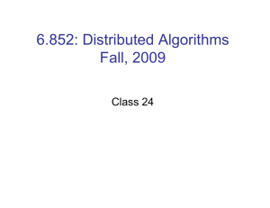 6.852: Distributed Algorithms Fall, 2009 Class 24