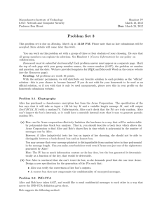 Massachusetts Institute of Technology Handout ?? 6.857:  Network and Computer Security