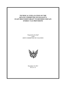 TECHNICAL EXPLANATION OF THE SENATE COMMITTEE ON FINANCE’S ENERGY TAX PROVISIONS