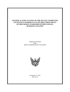 TECHNICAL EXPLANATION OF THE SENATE COMMITTEE OF PROVISIONS TO REFORM INTERNATIONAL