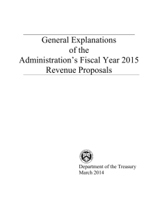 General Explanations of the Administration’s Fiscal Year 2015 Revenue Proposals