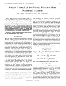 Robust Control of Set-Valued Discrete-Time Dynamical Systems John S. Baras,