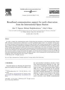 Broadband communication support for earth observation from the International Space Station