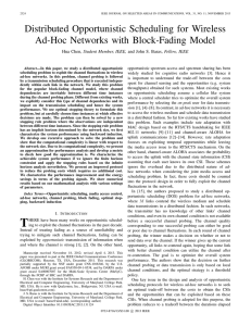 Distributed Opportunistic Scheduling for Wireless Ad-Hoc Networks with Block-Fading Model