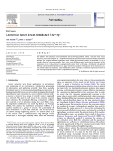 Automatica Consensus-based linear distributed filtering Ion Matei John S. Baras