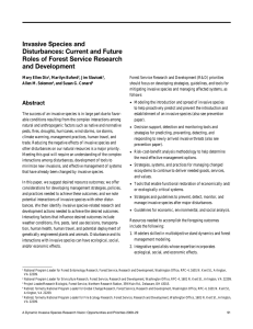 Invasive Species and Disturbances: Current and Future Roles of Forest Service Research