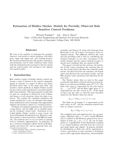 Estimation of Hidden Markov Models for Partially Observed Risk