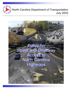 North Carolina Department of Transportation July 2003