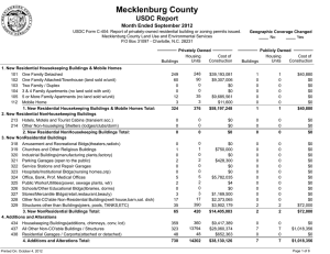Mecklenburg County USDC Report Month Ended September 2012