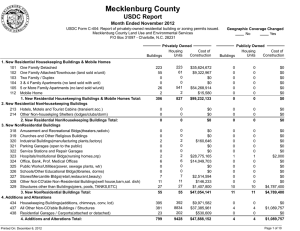 Mecklenburg County USDC Report Month Ended November 2012
