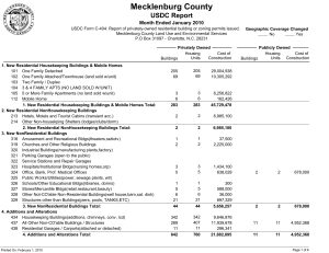 Mecklenburg County USDC Report Month Ended January 2010