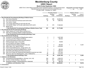 Mecklenburg County USDC Report Month Ended September 2009
