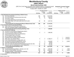 Mecklenburg County USDC Report Month Ended December 2009
