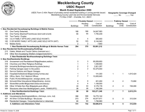 Mecklenburg County USDC Report Month Ended September 2008