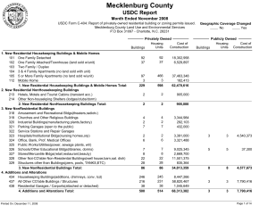 Mecklenburg County USDC Report Month Ended November 2008
