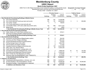 Mecklenburg County USDC Report Month Ended September 2007