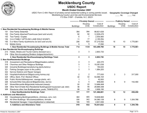 Mecklenburg County USDC Report Month Ended October 2007