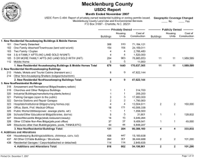 Mecklenburg County USDC Report Month Ended November 2007