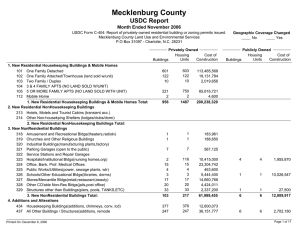 Mecklenburg County USDC Report Month Ended November 2006