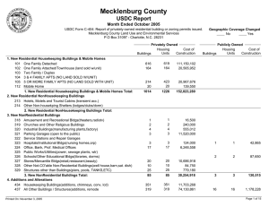 Mecklenburg County USDC Report Month Ended October 2005