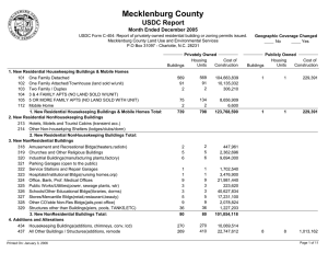 Mecklenburg County USDC Report Month Ended December 2005