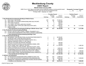 Mecklenburg County USDC Report Month Ended January 2004