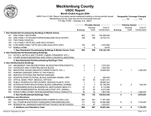 Mecklenburg County USDC Report Month Ended August 2004