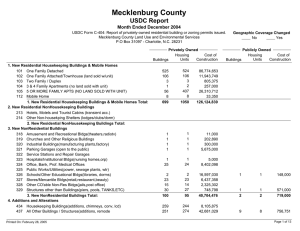 Mecklenburg County USDC Report Month Ended December 2004