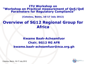 Overview of SG12 Regional Group for Africa