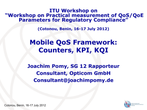 Mobile QoS Framework: Counters, KPI, KQI