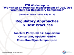Regulatory Approaches &amp; Best Practices