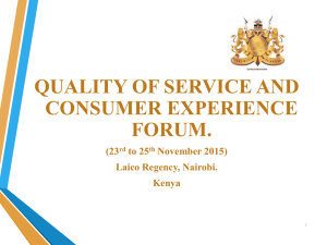 QUALITY OF SERVICE AND CONSUMER EXPERIENCE FORUM. (23