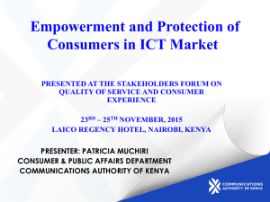 Empowerment and Protection of Consumers in ICT Market