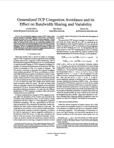 on Generalized TCP Congestion Avoidance and its Effect Bandwidth Sharing and Variability