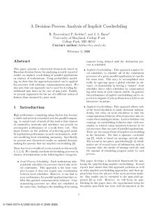 A Decision-Process Analysis of Implicit Coscheduling Contact author: .e du