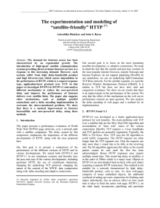 The experimentation and modeling of “satellite-friendly” HTTP  (*)