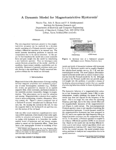 A  Dynamic  Model Magnetostrictive  Hysteresis’ for S.