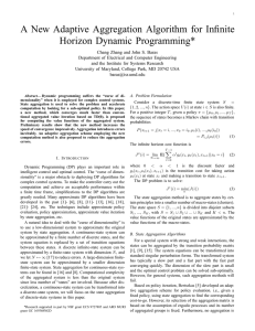 A New Adaptive Aggregation Algorithm for Infinite Horizon Dynamic Programming*