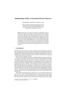 Implementing Ad Hoc to Terrestrial Network Gateways