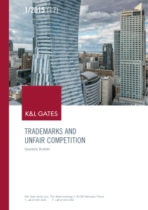 TRADEMARKS AND UNFAIR COMPETITION 1/2015 Quarterly Bulletin