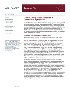 Corporate Alert Climate Change Risk Allocation in Commercial Agreements