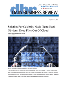 Solution For Celebrity Nude Photo Hack  September 3, 2014